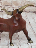 Load image into Gallery viewer, Abstract Bronze Metal Longhorn Cattle Bull Sculpture Statue Figurine Signed & Numbered Art
