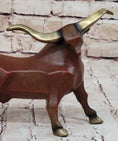 Load image into Gallery viewer, Abstract Bronze Metal Longhorn Cattle Bull Sculpture Statue Figurine Signed & Numbered Art
