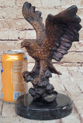 Load image into Gallery viewer, American Bald Eagle with Wings Spread Hot Cast Bronze Sculpture on Marble Base
