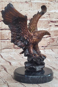Load image into Gallery viewer, American Bald Eagle with Wings Spread Hot Cast Bronze Sculpture on Marble Base

