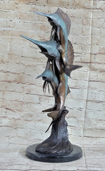 Marlin Sailfish Swordfish Nautical Bronze Statue Sculpture Ocean Sea Decor 24