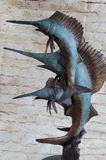Marlin Sailfish Swordfish Nautical Bronze Statue Sculpture Ocean Sea Decor 24