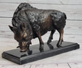 Load image into Gallery viewer, Wild Boar Pig Feral Hog Bronze Statue Sculpture Figure on Marble Base J. Moigniez
