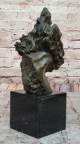 Load image into Gallery viewer, Dynamic Bronze Horse Head Bust – Swirling Mane Equine Sculpture on Marble Base
