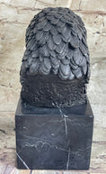 Load image into Gallery viewer, American Bald Eagle Head Bronze Metal Bust Sculpture Statue on Marble Base by Milo
