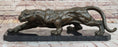 Load image into Gallery viewer, Stalking Panther Cougar Lioness Bronze Sculpture Statue Figure Art on Marble Base
