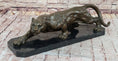 Load image into Gallery viewer, Stalking Panther Cougar Lioness Bronze Sculpture Statue Figure Art on Marble Base

