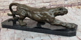 Load image into Gallery viewer, Stalking Panther Cougar Lioness Bronze Sculpture Statue Figure Art on Marble Base
