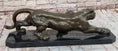 Load image into Gallery viewer, Stalking Panther Cougar Lioness Bronze Sculpture Statue Figure Art on Marble Base
