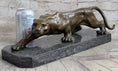 Load image into Gallery viewer, Cougar Panther Lioness Mountain Lion Bronze Statue Sculpture Figure Barye 5" x 16"
