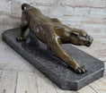Load image into Gallery viewer, Cougar Panther Lioness Mountain Lion Bronze Statue Sculpture Figure Barye 5" x 16"
