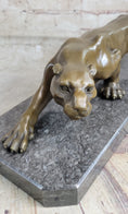 Load image into Gallery viewer, Cougar Panther Lioness Mountain Lion Bronze Statue Sculpture Figure Barye 5" x 16"
