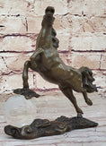 Load image into Gallery viewer, Bronze Horse Figurine Sculpture w/ Crystal Ball - Signed Original Equestrian Art by Milo
