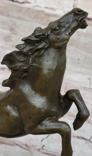 Bronze Horse Figurine Sculpture w/ Crystal Ball - Signed Original Equestrian Art by Milo