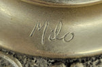 Hot Cast Bronze Eagle on Golden Pedestal Signed Original Wildlife Birds Art by Milo 