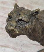 Running Panther Puma Mountain Lion Bronze Sculpture Statue Wildlife Original Art