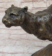 Running Panther Puma Mountain Lion Bronze Sculpture Statue Wildlife Original Art