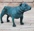 Load image into Gallery viewer, English Bulldog Bronze Metal Figurine Sculpture Original Art Collectible Blue Patina
