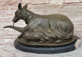 Load image into Gallery viewer, German Shepherd Bushy Tailed Dog Licking Paw Bronze Statue Sculpture Original Milo

