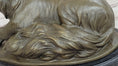 Load image into Gallery viewer, German Shepherd Bushy Tailed Dog Licking Paw Bronze Statue Sculpture Original Milo

