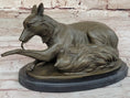 Load image into Gallery viewer, German Shepherd Bushy Tailed Dog Licking Paw Bronze Statue Sculpture Original Milo
