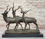 Kudu Antelope Family Gazelle African Deer Bronze Sculpture Figurine Statue