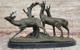 Load image into Gallery viewer, M. Fiot Deer in the Forest – Majestic Bronze Wildlife Sculpture on Marble Base
