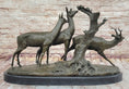 Load image into Gallery viewer, M. Fiot Deer in the Forest – Majestic Bronze Wildlife Sculpture on Marble Base
