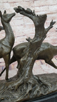 Load image into Gallery viewer, M. Fiot Deer in the Forest – Majestic Bronze Wildlife Sculpture on Marble Base
