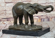 Milo Elephant Bronze Sculpture – Stunning African Wildlife Art on Marble Base