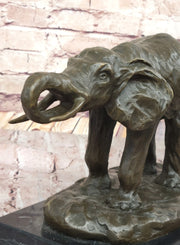 Milo Elephant Bronze Sculpture – Stunning African Wildlife Art on Marble Base