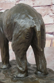 Milo Elephant Bronze Sculpture – Stunning African Wildlife Art on Marble Base