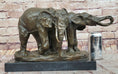 Load image into Gallery viewer, Bronze Elephant Pair Sculpture – Majestic Wildlife Art on Marble Base by Milo
