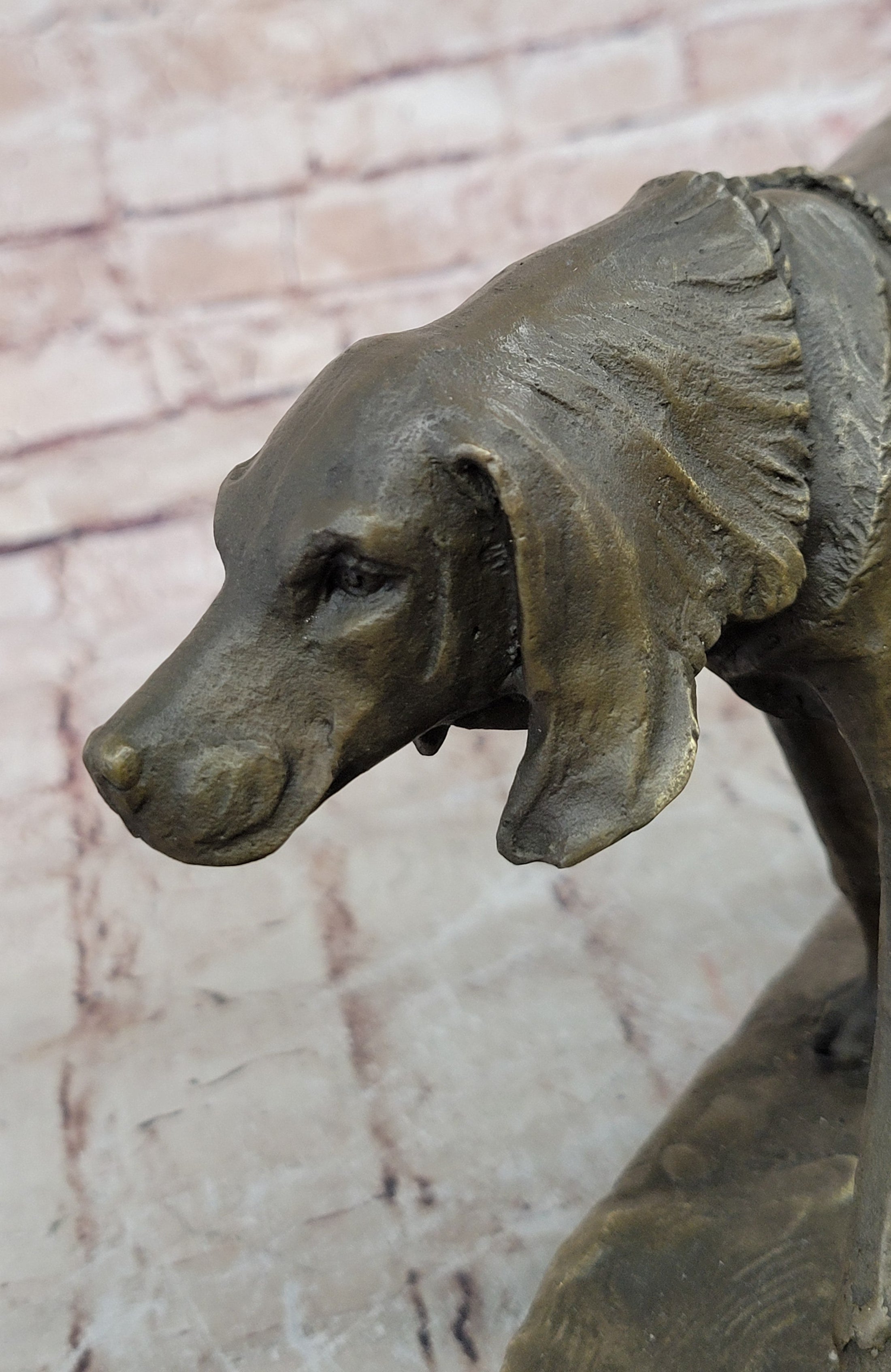 Service Dog Support Animal Bronze Statue Sculpture Figure 9.5" x 12" 