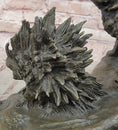 Load image into Gallery viewer, Lion vs. Porcupine Bronze Statue Sculpture Wildlife Art Decor on Marble Base 
