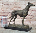 Greyhound Dog Bronze Metal Statue Sculpture Figure on Marble Base by Fremiet 