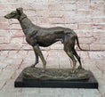 Load image into Gallery viewer, Greyhound Dog Bronze Metal Statue Sculpture Figure on Marble Base by Fremiet 
