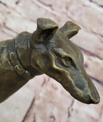 Greyhound Dog Bronze Metal Statue Sculpture Figure on Marble Base by Fremiet 