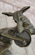 Load image into Gallery viewer, Puppy Dog Catching Frisbee Bronze Sculpture Statue Decor Original Art by Milo 

