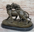 Load image into Gallery viewer, Charles Valton - Preludes to Love - Bronze Sculpture of Two Tigers on Marble Base
