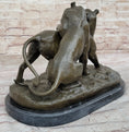 Load image into Gallery viewer, Charles Valton - Preludes to Love - Bronze Sculpture of Two Tigers on Marble Base
