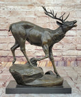 Load image into Gallery viewer, Milo “Stag by Lecourtier” Reproduction – Majestic Deer Bronze Sculpture
