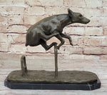 Dog Jumping Hurdle Bronze Sculpture Show Competition Trophy Original Art