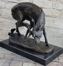 Buck Deer Elk Stag Wildlife Art Cabin Lodge Sportsman Art Bronze Marble Statue