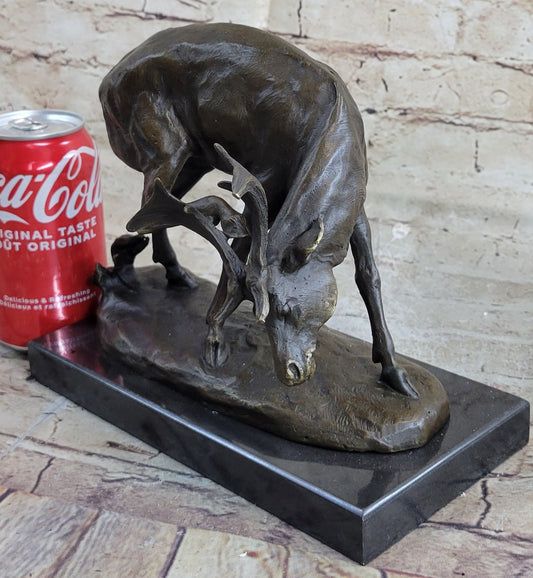 Buck Deer Elk Stag Wildlife Art Cabin Lodge Sportsman Art Bronze Marble Statue