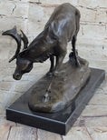 Load image into Gallery viewer, Buck Deer Elk Stag Wildlife Art Cabin Lodge Sportsman Art Bronze Marble Statue
