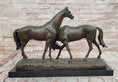 Load image into Gallery viewer, Necking Horses Equestrian Horse Lover Bronze Sculpture Statue Art Figure Marble Base
