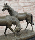 Load image into Gallery viewer, Necking Horses Equestrian Horse Lover Bronze Sculpture Statue Art Figure Marble Base
