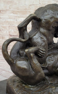 Load image into Gallery viewer, Bronze Sculpture Statue of a Gorilla vs. Lion by Clovis Edmon Masson
