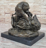 Bronze Sculpture Statue of a Gorilla vs. Lion by Clovis Edmon Masson